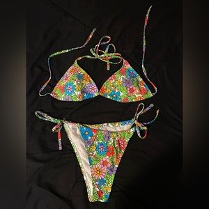 wild fable flower multi color bikini set